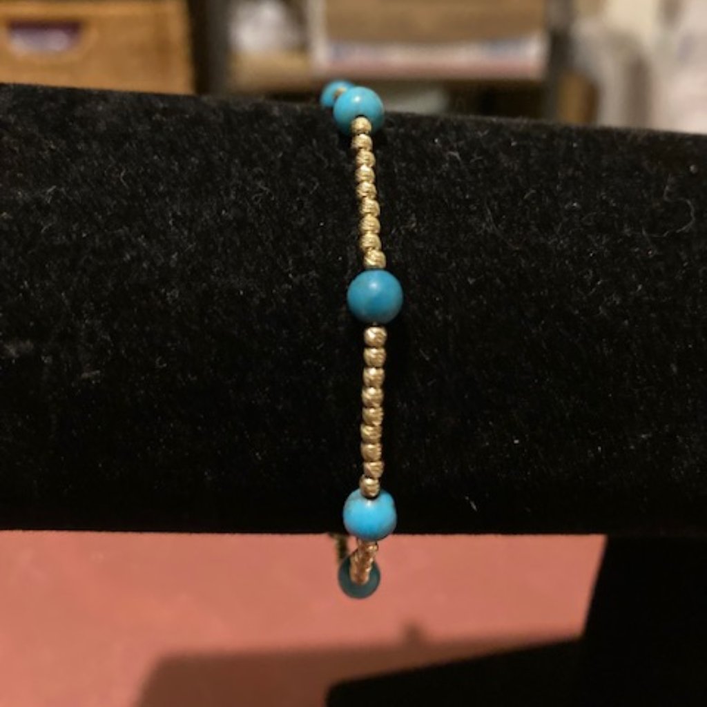 14k Gold And Turquoise Bracelet